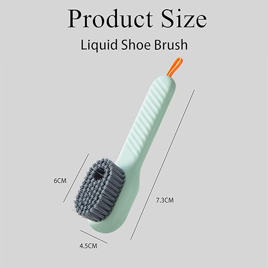 Multifunctional Liquid Shoe Brush, Liquid Shoe Brush, Multifunctional Shoe Brush with Liquid Box, Liquid Adding Soft Fur Cleaning Brush (Green)