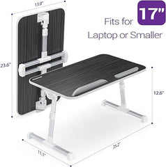 Nearpow Laptop Bed Tray Table, Adjustable Laptop Bed Stand, Portable Standing Table with Foldable Legs, Foldable Lap Tablet Table for Sofa Couch Floor - Medium Size