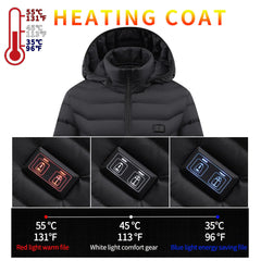 WOMEN'S HEATING COTTON-PADDED COAT DUAL-CONTROL SWITCH USB CHARGING