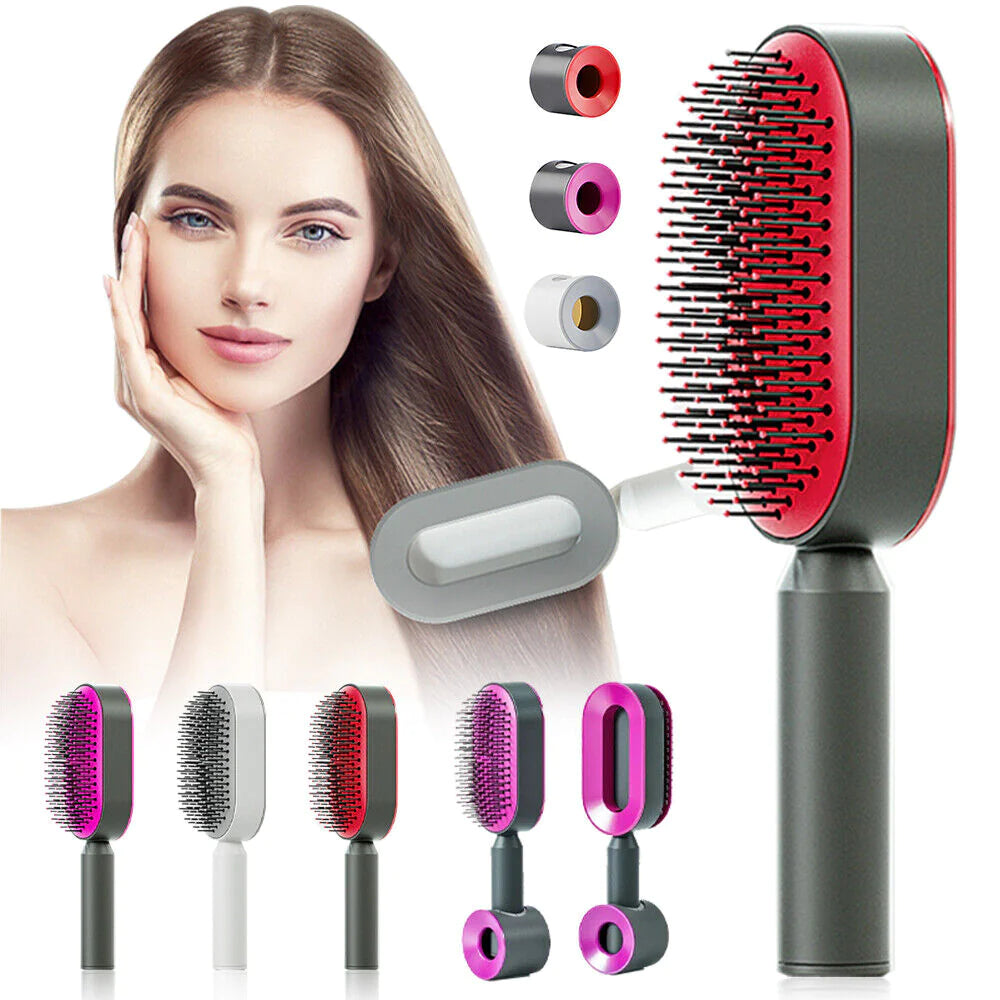 Self Cleaning Hair Brush 3D Air Cushion Massager Brushes Airbag Comb For Women